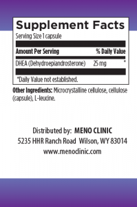 DHEA 25mg Supplement Facts