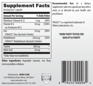 Zinc Supplement Facts
