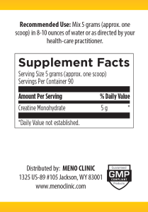 Creatine Monohydrate Supplement Facts