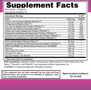 Hair Skin Nails Supplement Facts